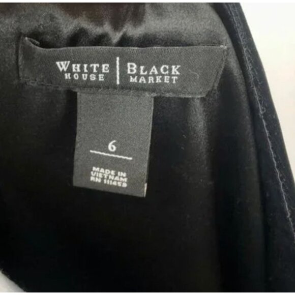 White House Black Market Dress Women's Size 6 Velvet Satin Belt Flutter Sleeves - Picture 13 of 13